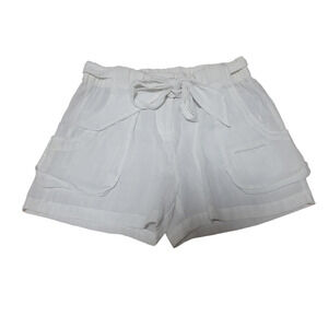 Joe fresh white semi sheer shorts with pockets, size 4